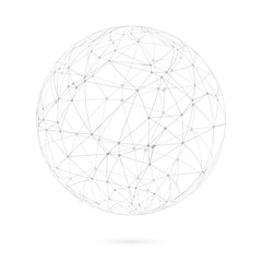 Global Network Lines with Dots Connection Vector Background