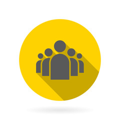 Flat Group of People Icon Vector Symbol Background