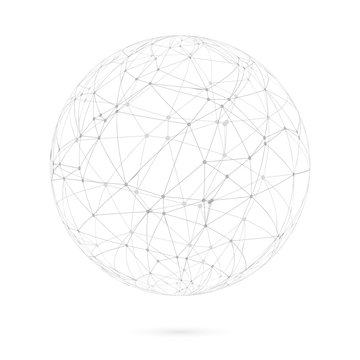 Global Network Lines with Dots Connection Vector Background