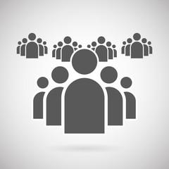 Flat Group of People Icon Vector Symbol Background