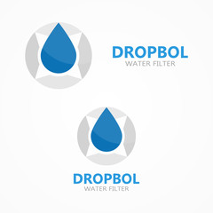 Vector logo combination of a compass and water drop 