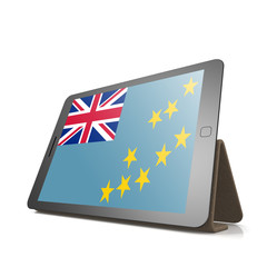 Tablet with Tuvalu flag