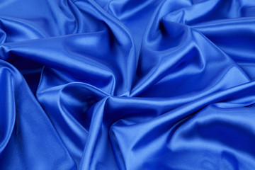 Obraz premium Close up of blue silk cloth.