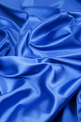 Closeup of blue silk cloth.