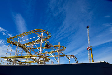 Amusement Park Rides On Brighton Pier. 