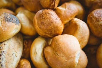  Close up of basket with fresh bread