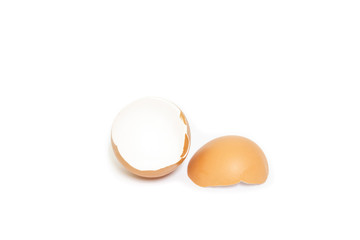Fototapeta na wymiar broken eggshell isolated on white background