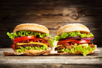 Delicious hamburgers