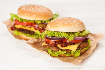 Delicious hamburgers