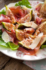 Feigen Salat mit parma schinken 