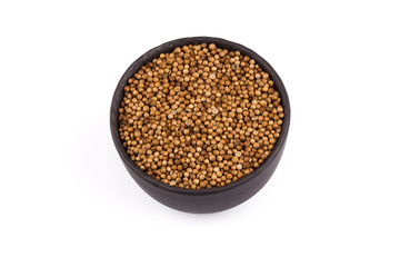 Close up of dried coriander seeds