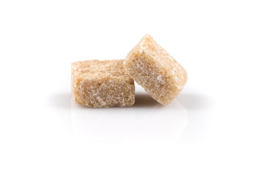 brown sugar cubes isolated