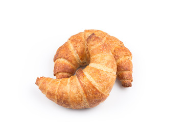Croissant over white background