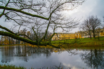 The Alexander Palace. Autumn.Russia,the town of Pushkin, Tsarskoe Selo. Alexander park.