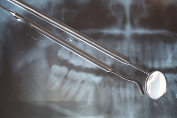 Dental x-ray and dental mirror 