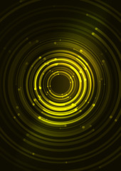 Abstract color glowing lines in dark space with stars and light