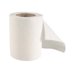 Tissue paper roll on white background.