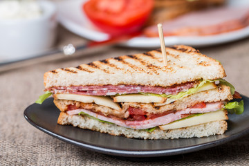 Freshly made club sandwiches