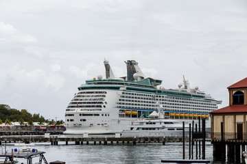 Fototapeta premium Cruise Ship in Grey Harbor
