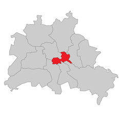 Berlin Friedrichshain-Kreuzberg - Vektor