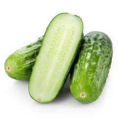 Cucumbers with half