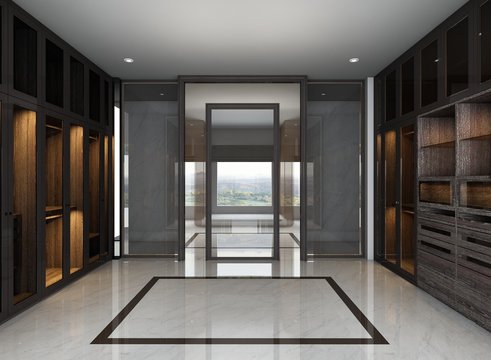 3D render of empty room interior 