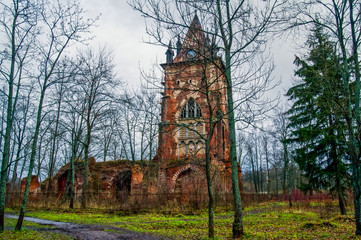 Chapelle. Autumn.Russia,the town of Pushkin, Tsarskoe Selo. Alexander park.