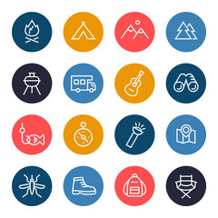 Camping icon set