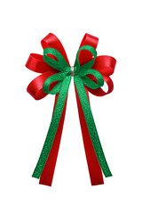 Ribbon bow isolated on white background.