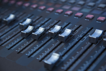 Profesional studio equipment for sound mixing .