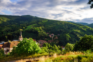 Old alsacien village street view