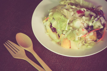 salad with filter effect retro vintage style