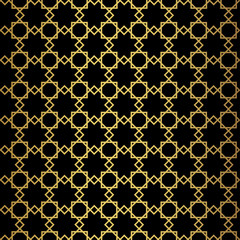Abstract gold geometric pattern. Vintage style texture. 