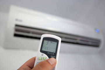 Clima blower on the wall with controls in front