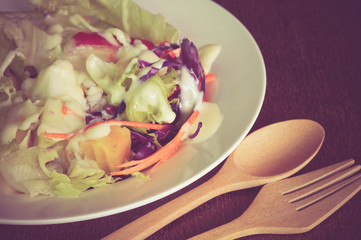 salad with filter effect retro vintage style