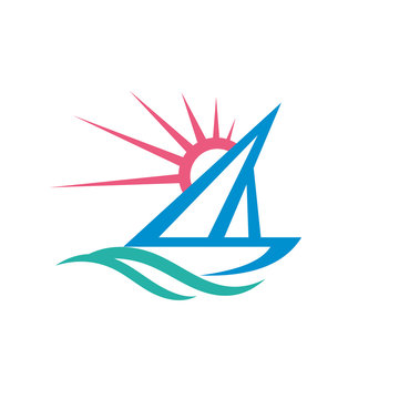 Sailboat - vector logo concept illustration. Ship sign. Yacht logo. Design element.
