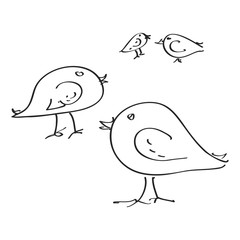 Simple doodle of some birds