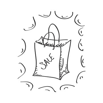Simple doodle of a sale bag
