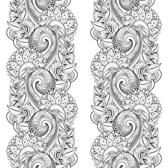 Vector Seamless Monochrome Floral Pattern