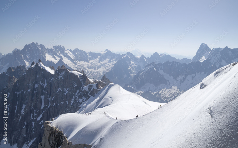 Canvas Prints Aiguille du Midi - 3,842 m ,mountain in the Mont Blanc massif , French Alps.