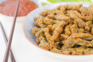 Crispy Beef - Oriental battered and deep-fried beef with sweet chilli sauce.