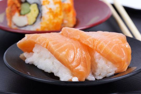 Sushi Salmon and California Roll