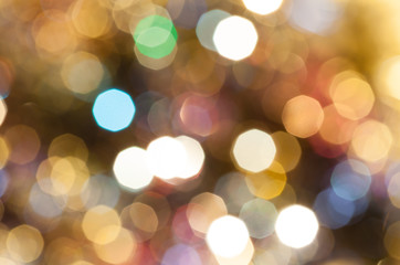 colorful brown blurred shimmering Christmas lights