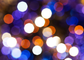 blue, red and violet shimmering Christmas lights