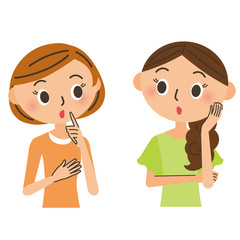 会話をする女性