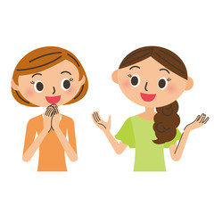 楽しく会話をする女性