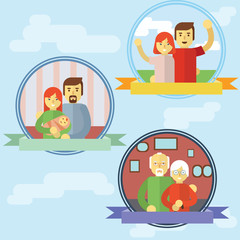 Vector illustration of happy family