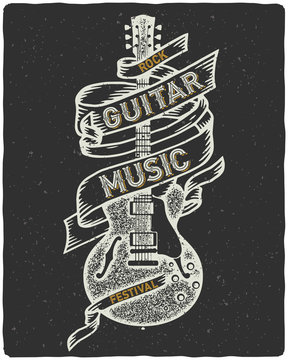 Vintage guitar poster
