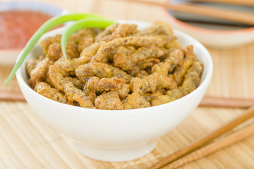 Crispy Beef - Oriental battered and deep-fried beef with sweet chilli sauce.