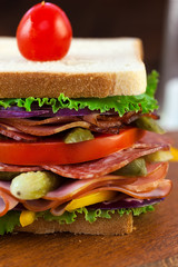 Large Chicken, Ham and Turkey Sandwich